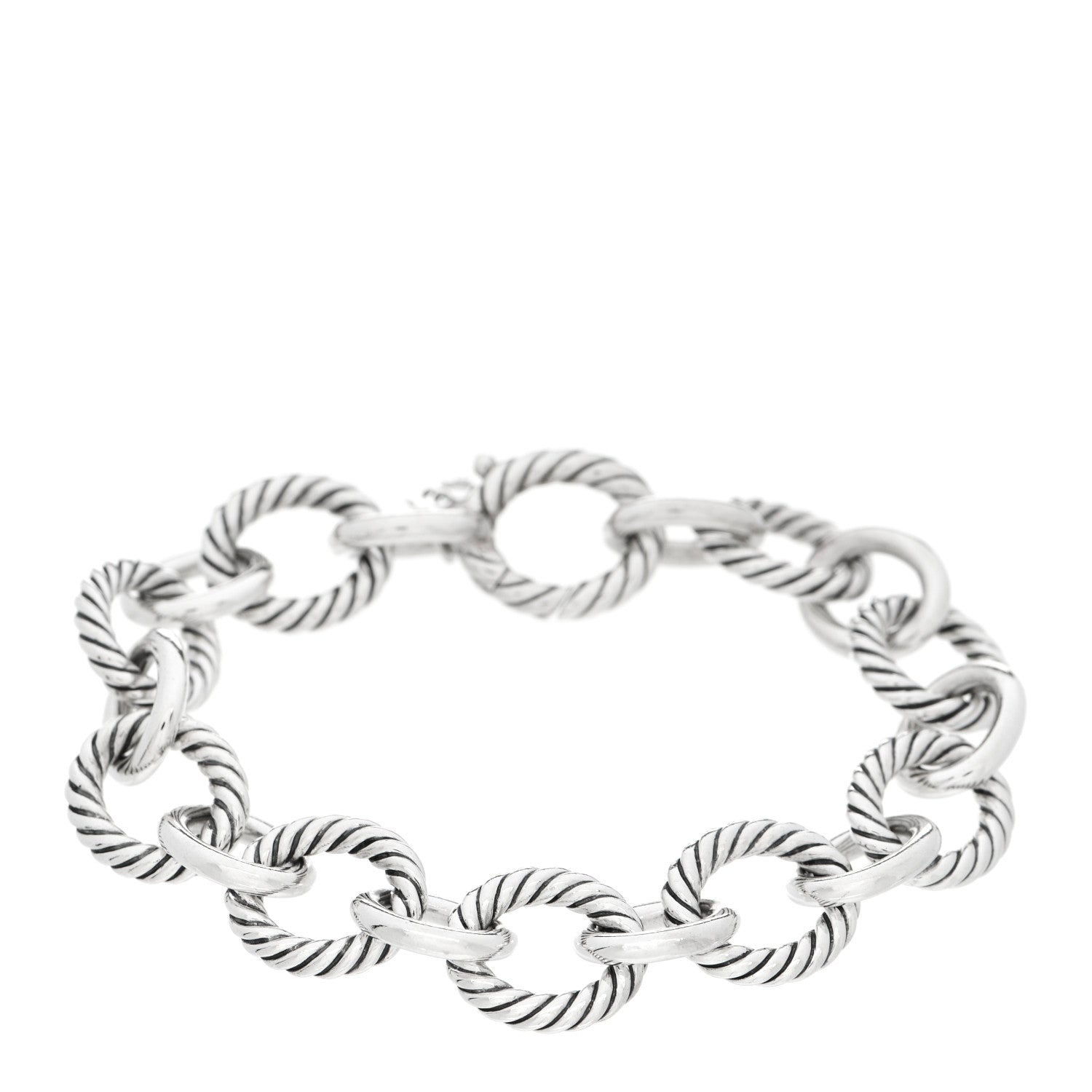 David Yurman Sterling Silver 12mm Large Oval Link Bracelet 1 of 5