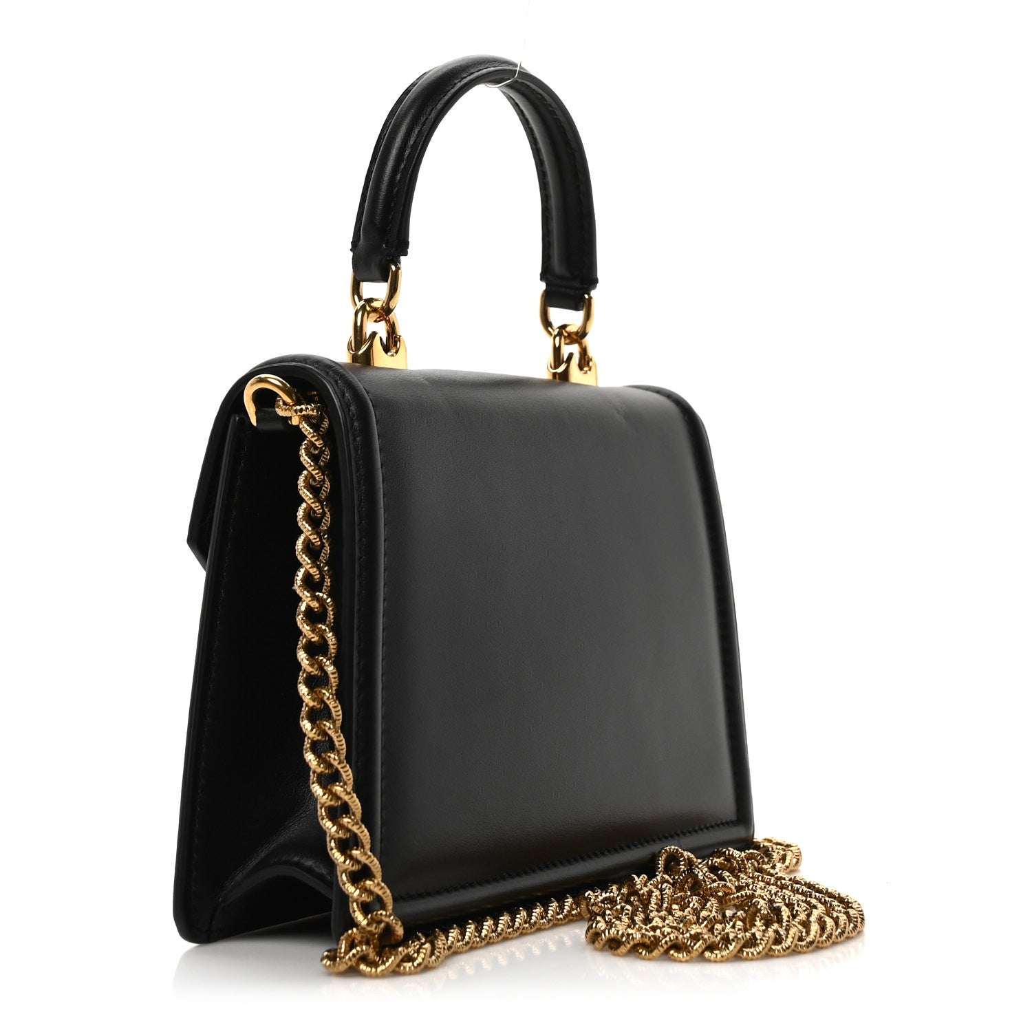 Dolce & Gabbana Smooth Calfskin Small Devotion Envelope Top Handle Bag Black 3 of 9
