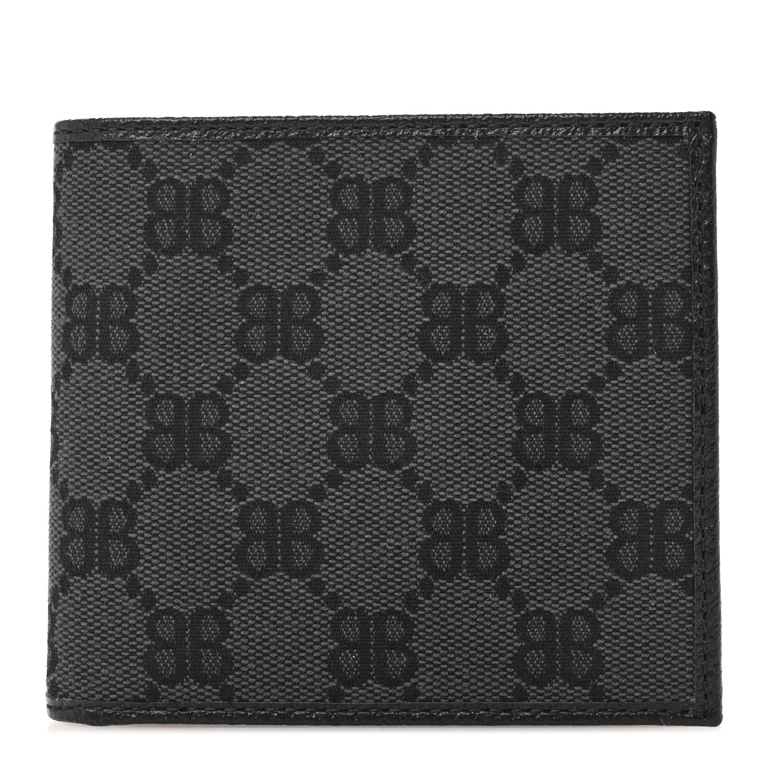 Gucci X BALENCIAGA Canvas BB Monogram Bi-Fold Wallet Black 1 of 9
