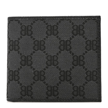 Gucci X BALENCIAGA Canvas BB Monogram Bi-Fold Wallet Black 1 of 9