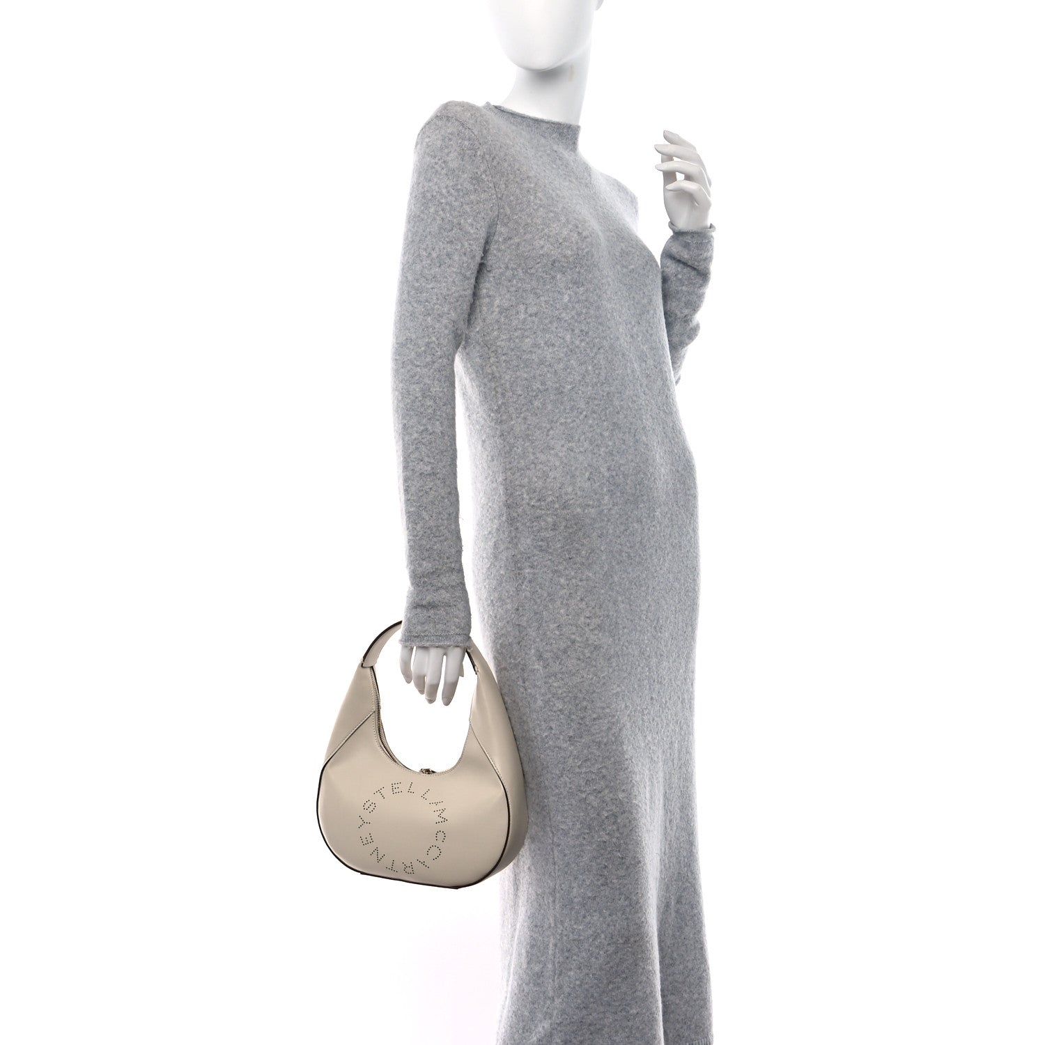 Stella McCartney Eco Alter Nappa Perforated Logo Small Hobo White 2 of 8