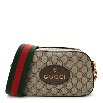Gucci GG Supreme Monogram Web Neo Vintage Shoulder Bag Beige New Acero Crop 1 of 10