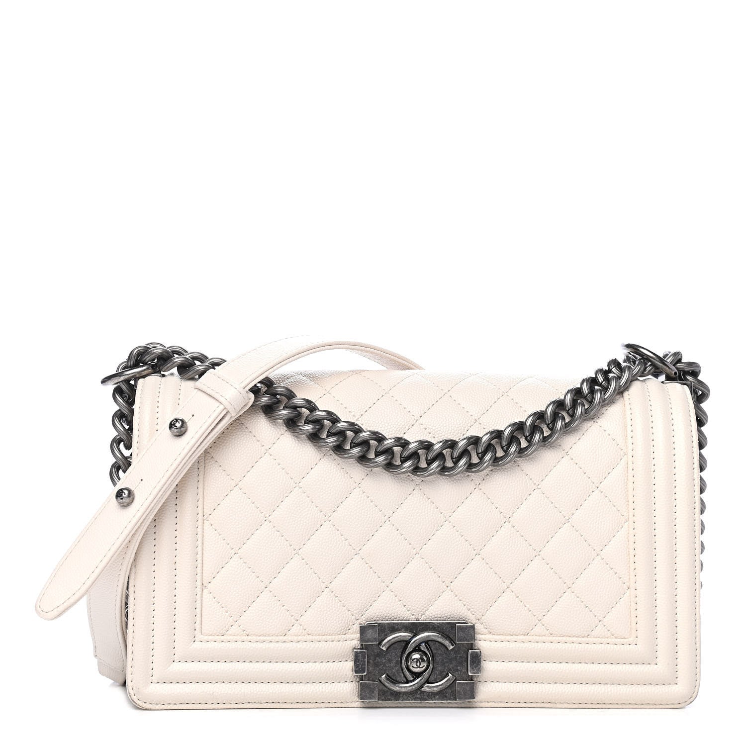 Chanel Caviar Quilted Medium Boy Flap Ivory 1 of 4