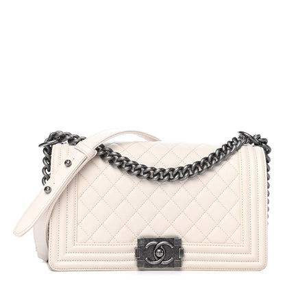 Chanel Caviar Quilted Medium Boy Flap Ivory 1 of 4