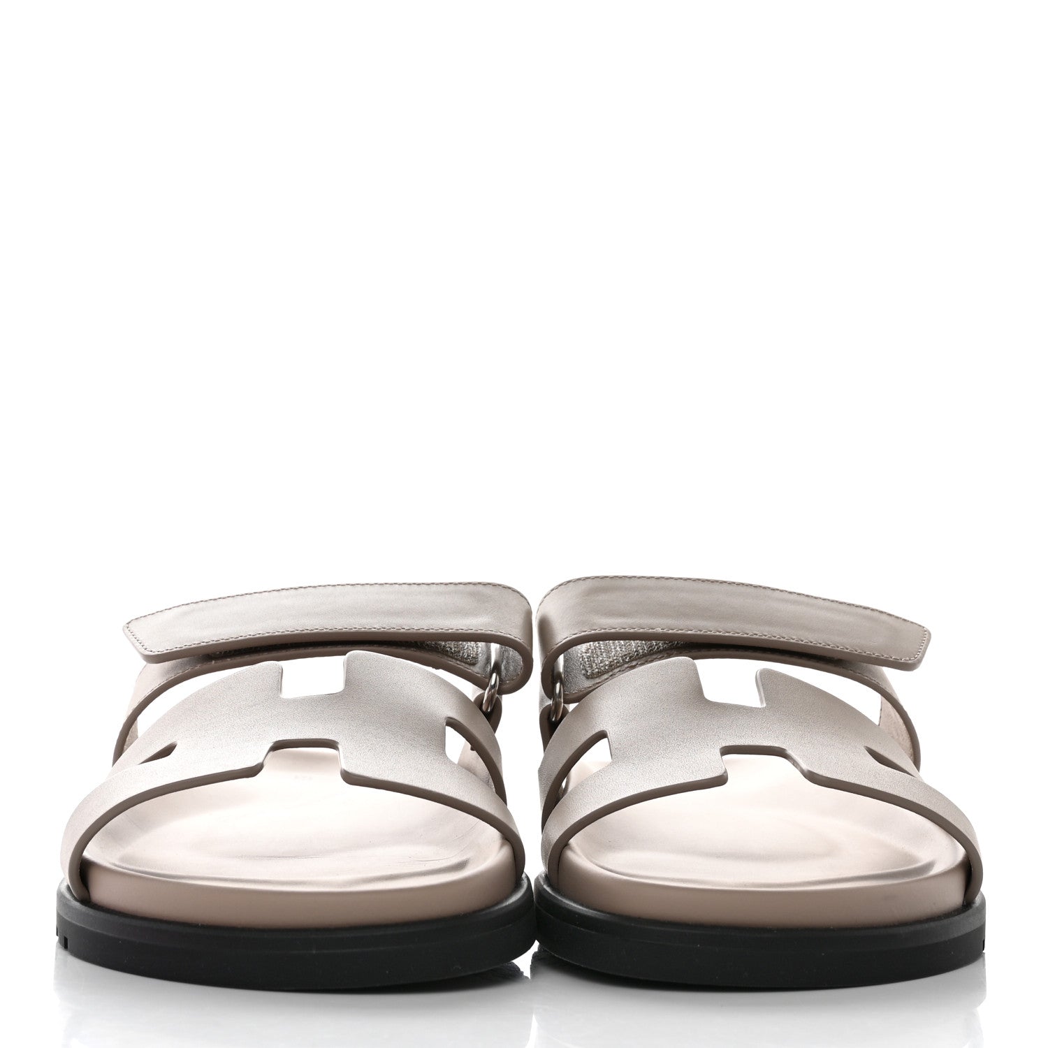 Hermes Calfskin Womens Chypre Sandals 37 Beige Mastic 2 of 8
