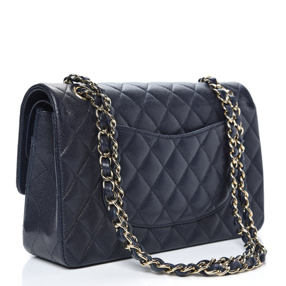 Chanel Caviar Quilted Medium Double Flap Navy 3 of 11