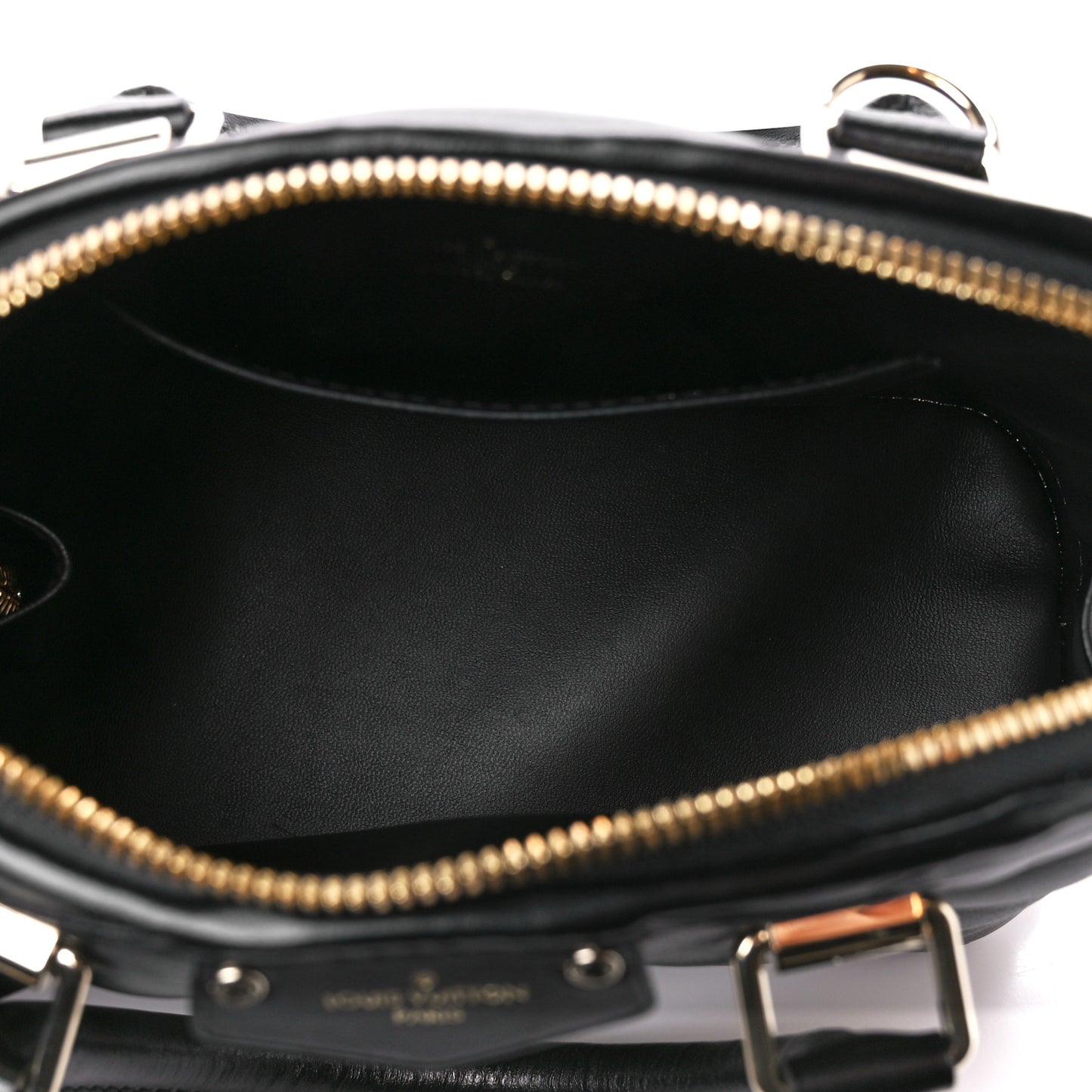 Lambskin Malletage Alma BB Black Beige