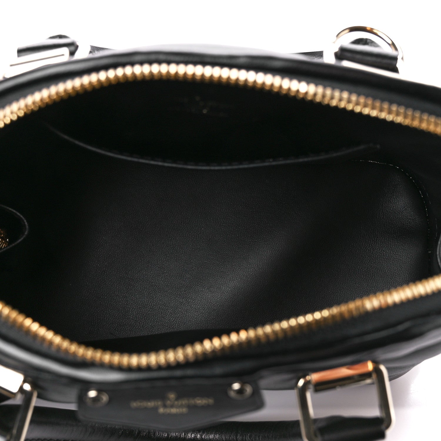 Louis Vuitton Lambskin Malletage Alma BB Black Beige 5 of 13