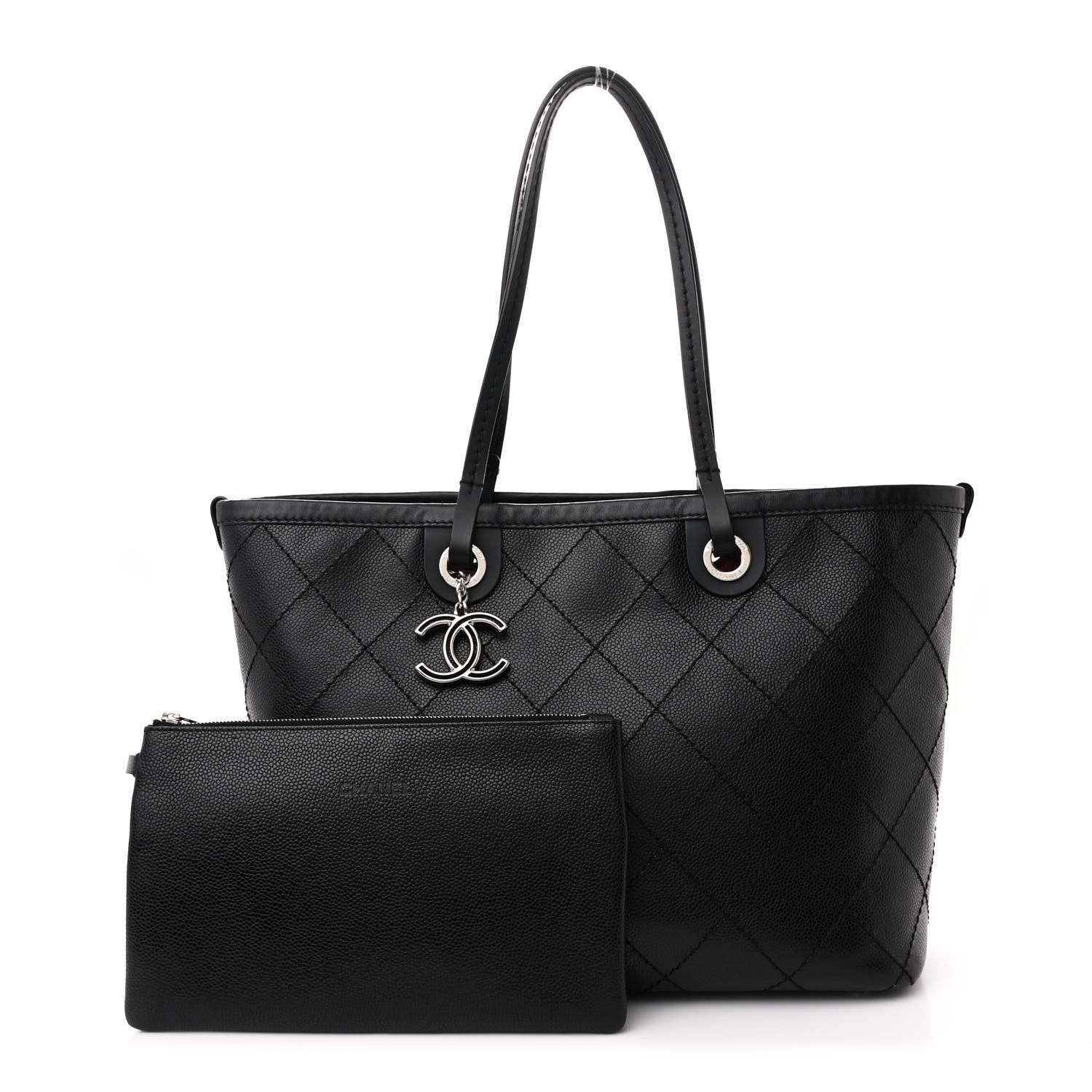 Chanel Grained Calfskin Shopping Fever Tote Black 3 of 15