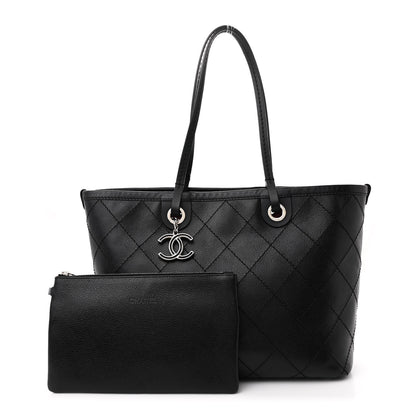Chanel Grained Calfskin Shopping Fever Tote Black 3 of 15