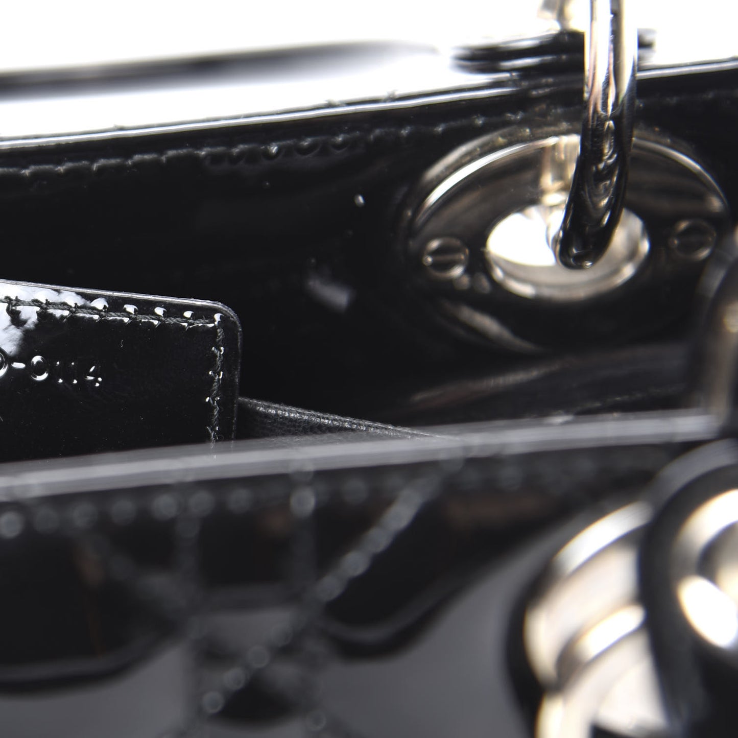 Patent Cannage Medium Lady Dior Black