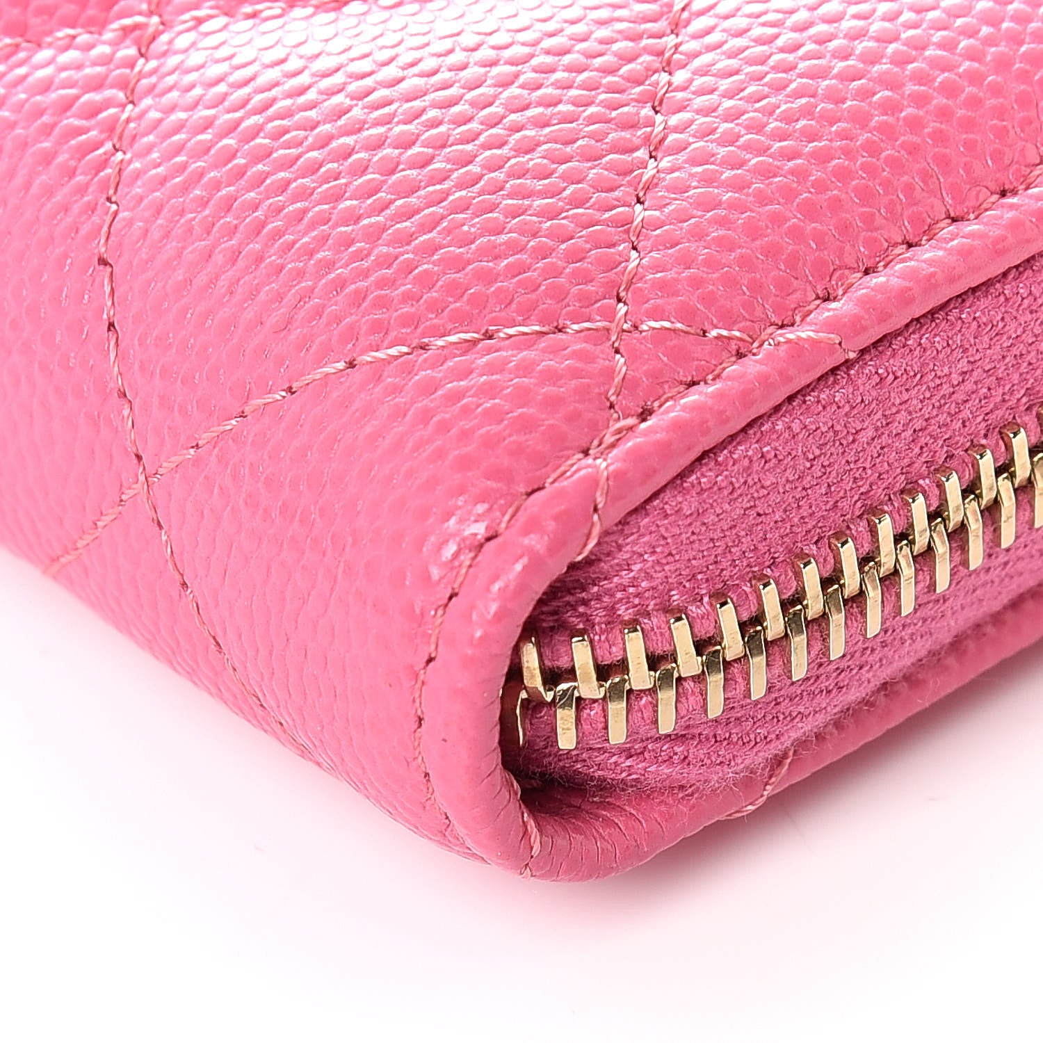Chanel Caviar Quilted Zip Coin Purse Pink 6 of 11