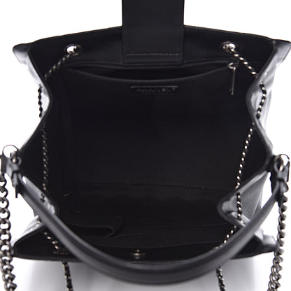 Chanel Caviar Quilted Large CC Bucket Bag Black 7 of 10
