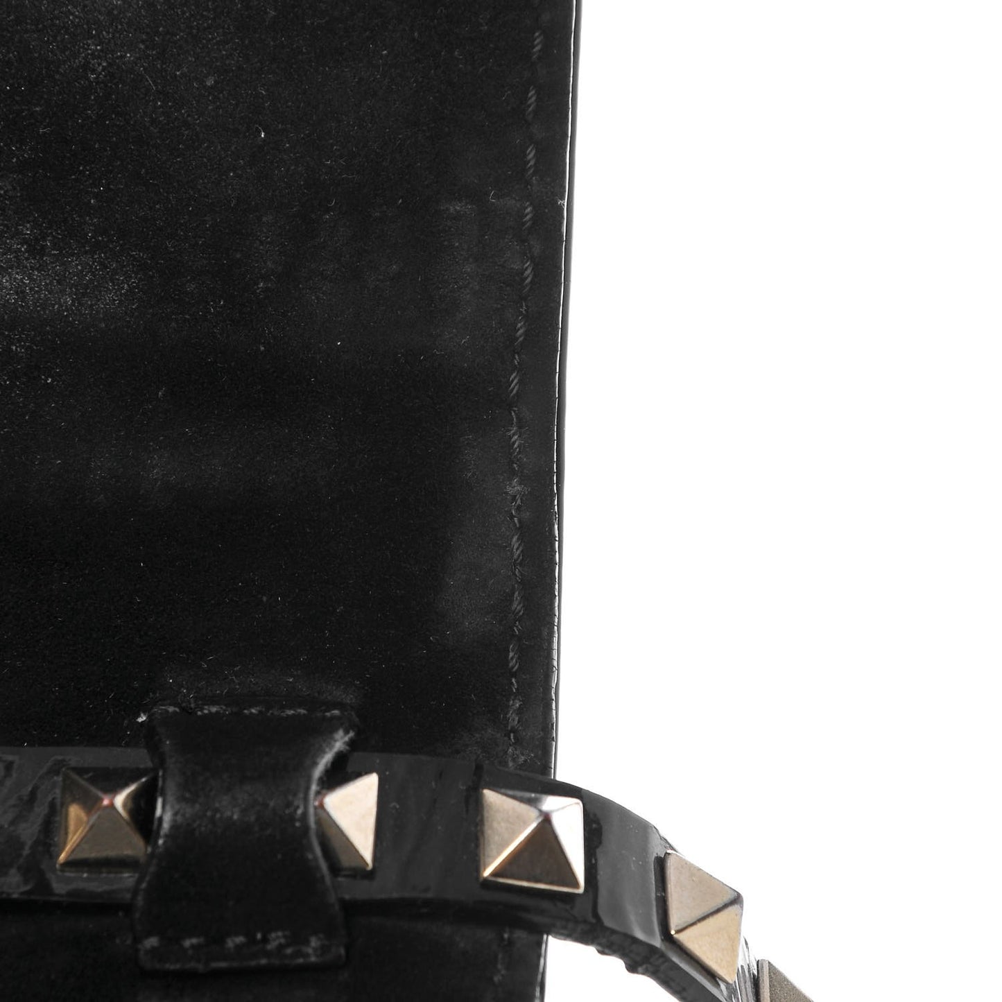 Patent Mini Rockstud Crossbody Bag Black