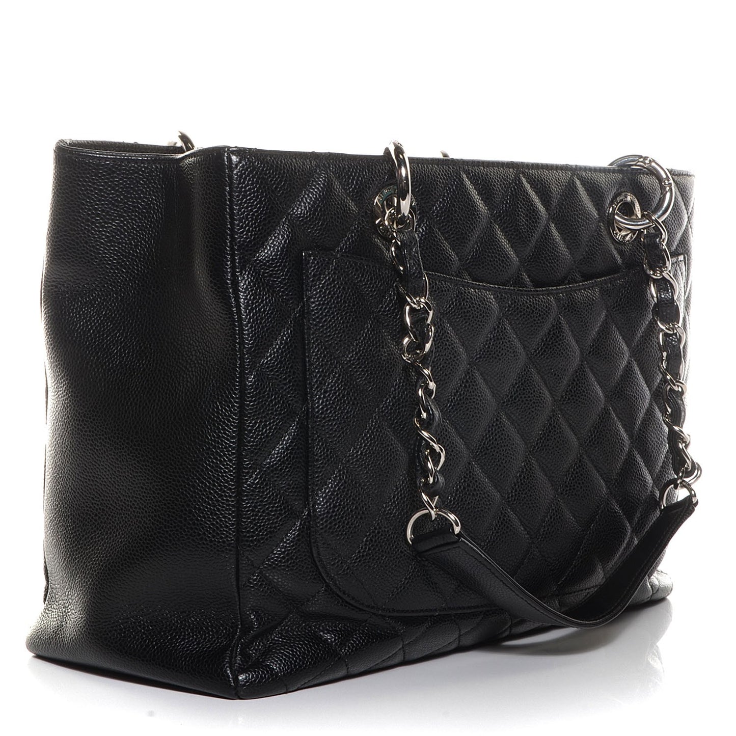 Caviar Quilted Grand Shopping Tote GST Black