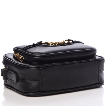Burberry Smooth Calfskin 1983 Knight Check Link Camera Bag Black 4 of 10