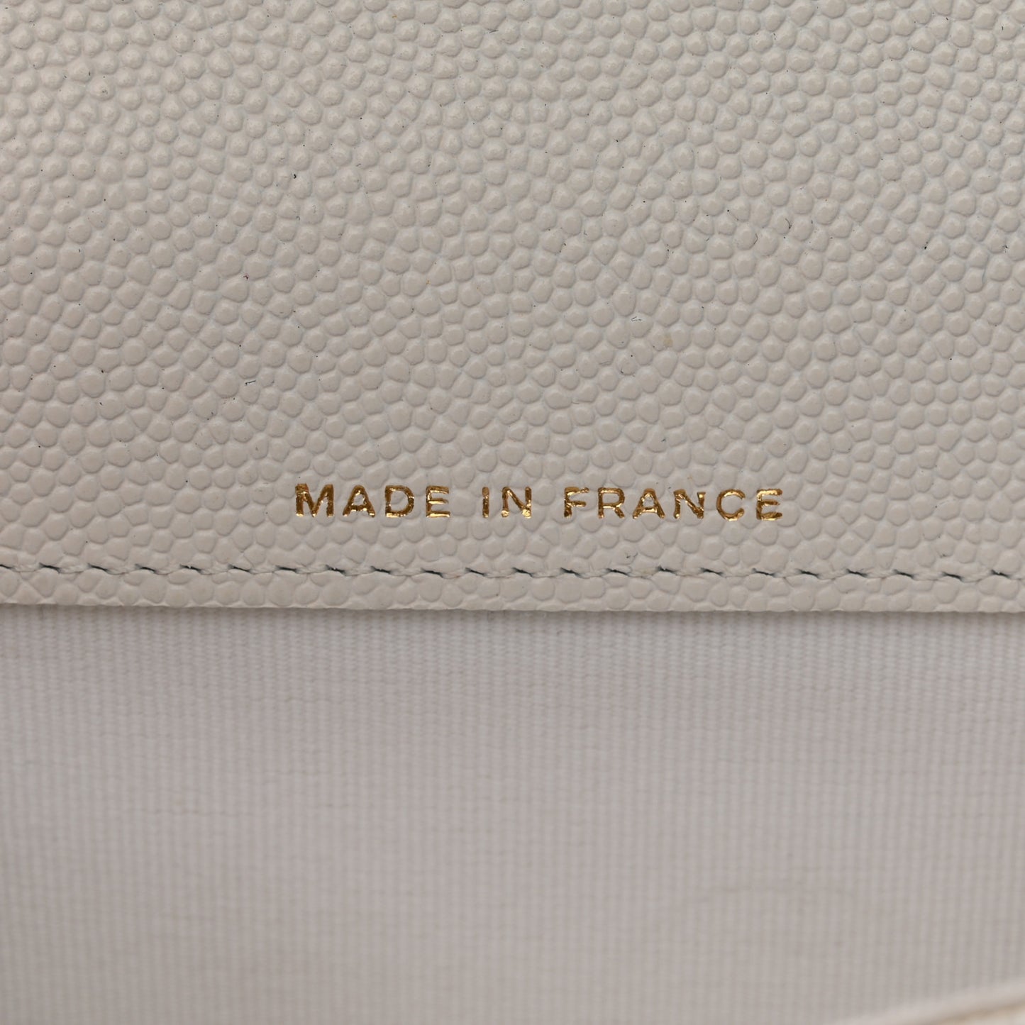 Caviar Quilted Flap Card Holder Wallet White