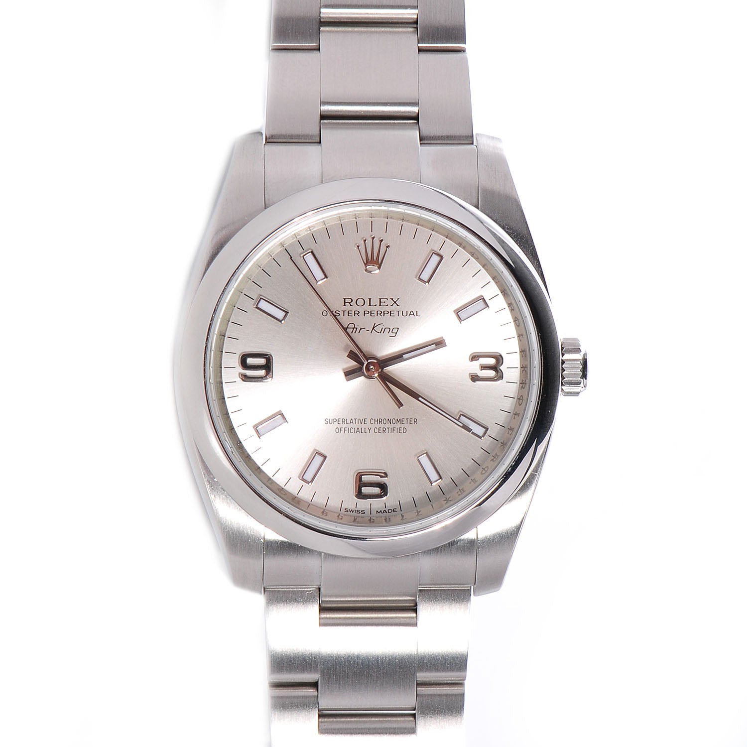 Rolex Stainless Steel 34mm Oyster Perpetual Air-King Watch Silver 114200 1 of 8