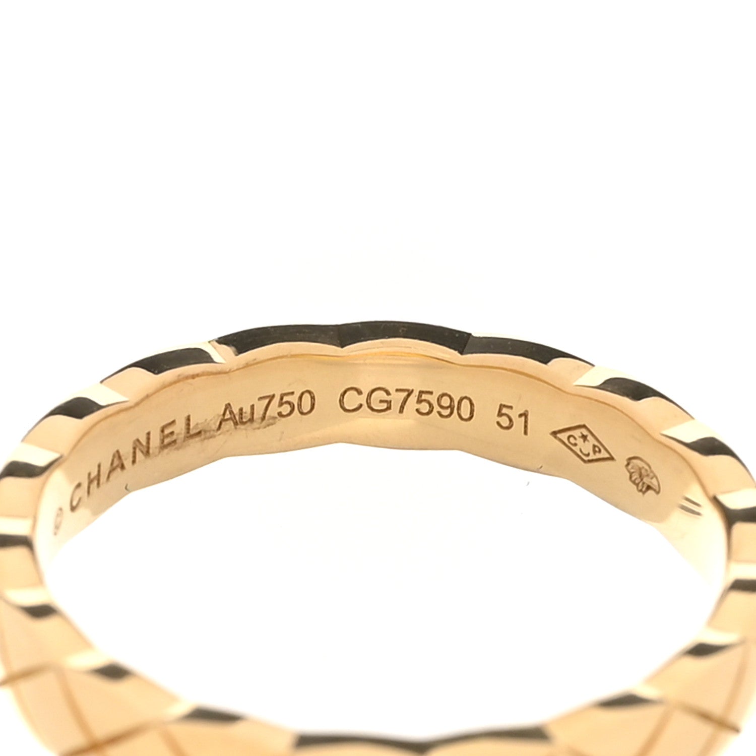 Chanel 18K Yellow Gold Mini Coco Crush Ring 51 5.75 4 of 5