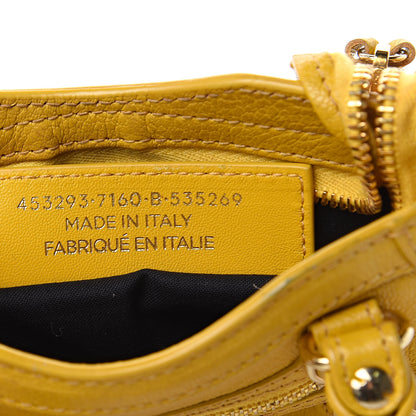 Balenciaga Chevre Silver Metallic Edge Hardware Nano City Jaune Epi 7 of 14