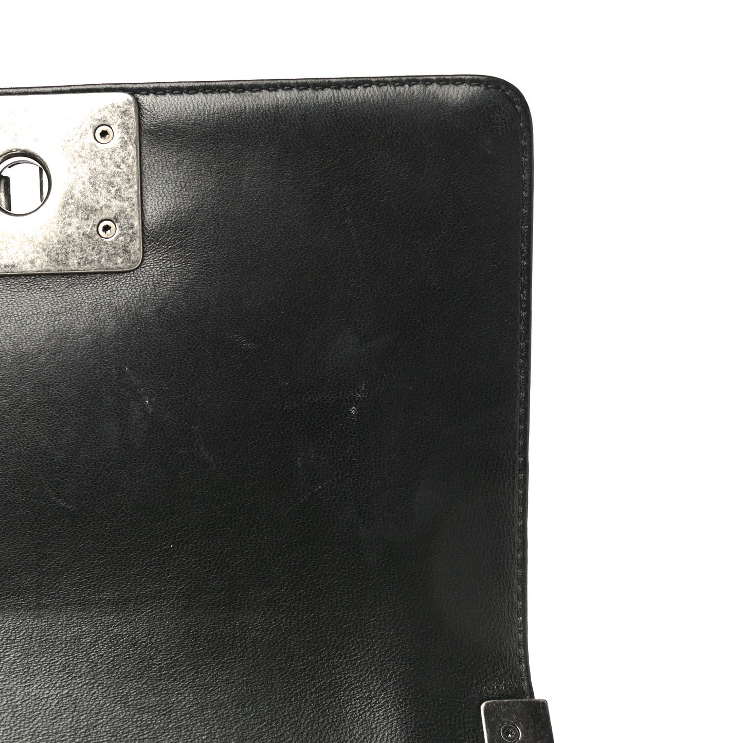 Lambskin Quilted Small Boy Flap Black