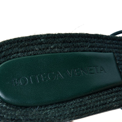 Bottega Veneta Raffia Elasticized Stretch Mule Sandals 38 Emerald Green 9 of 10