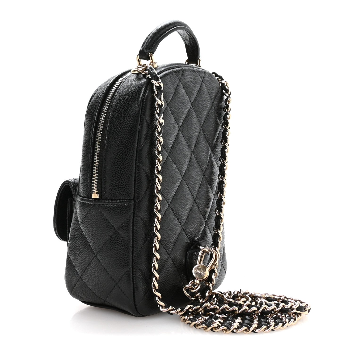 Chanel Caviar Quilted CC Mini Classic Backpack Black 3 of 10