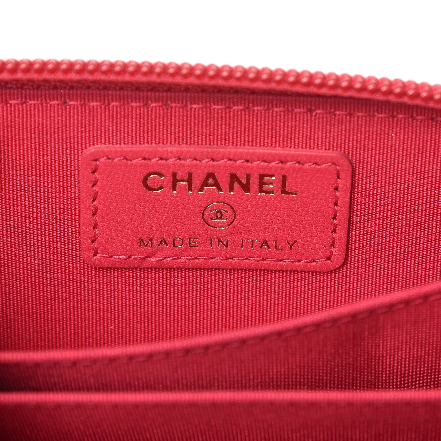 Chanel Lambskin Quilted Boy Zip Around Coin Purse Wallet Fuchsia 6 of 7