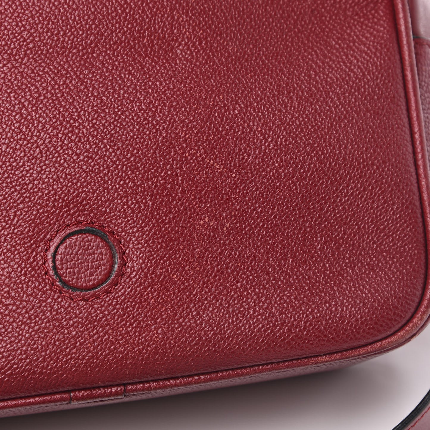 Soft Grain Calfskin Small Buckle Zip Bag Parade Red