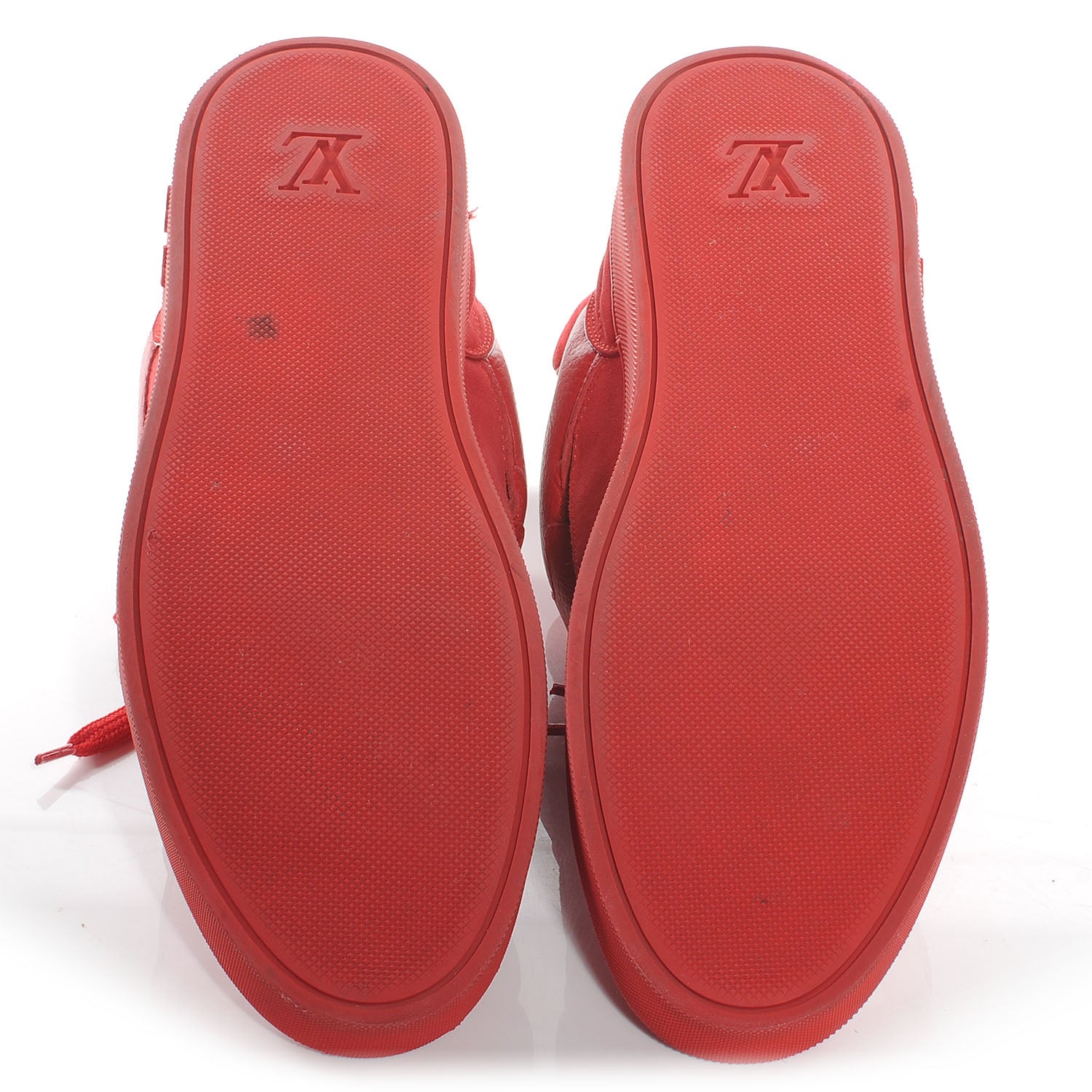 Louis Vuitton Leather Suede Don Sneakers 8.5 Red 5 of 6