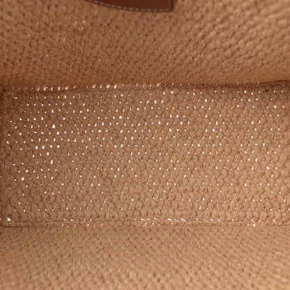 Celine Raffia Calfskin Triomphe Small Cabas Thais Tan 6 of 11