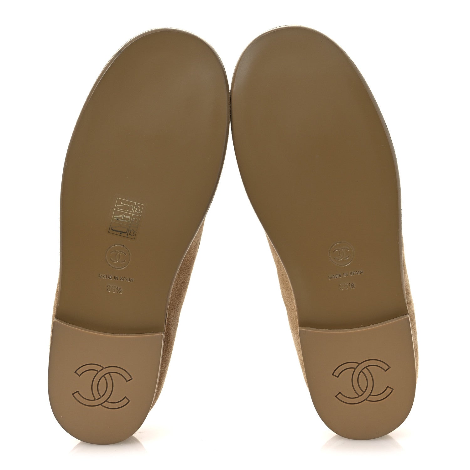 Chanel Suede Calfskin CC Loafers 36.5 Dark Beige 7 of 11
