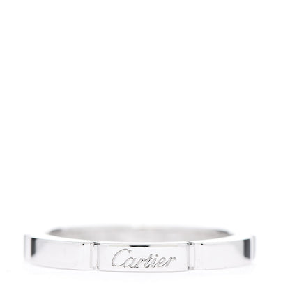 Cartier 18K White Gold 2.5mm Maillon Panthere Wedding Band Ring 54 6.75 1 of 6