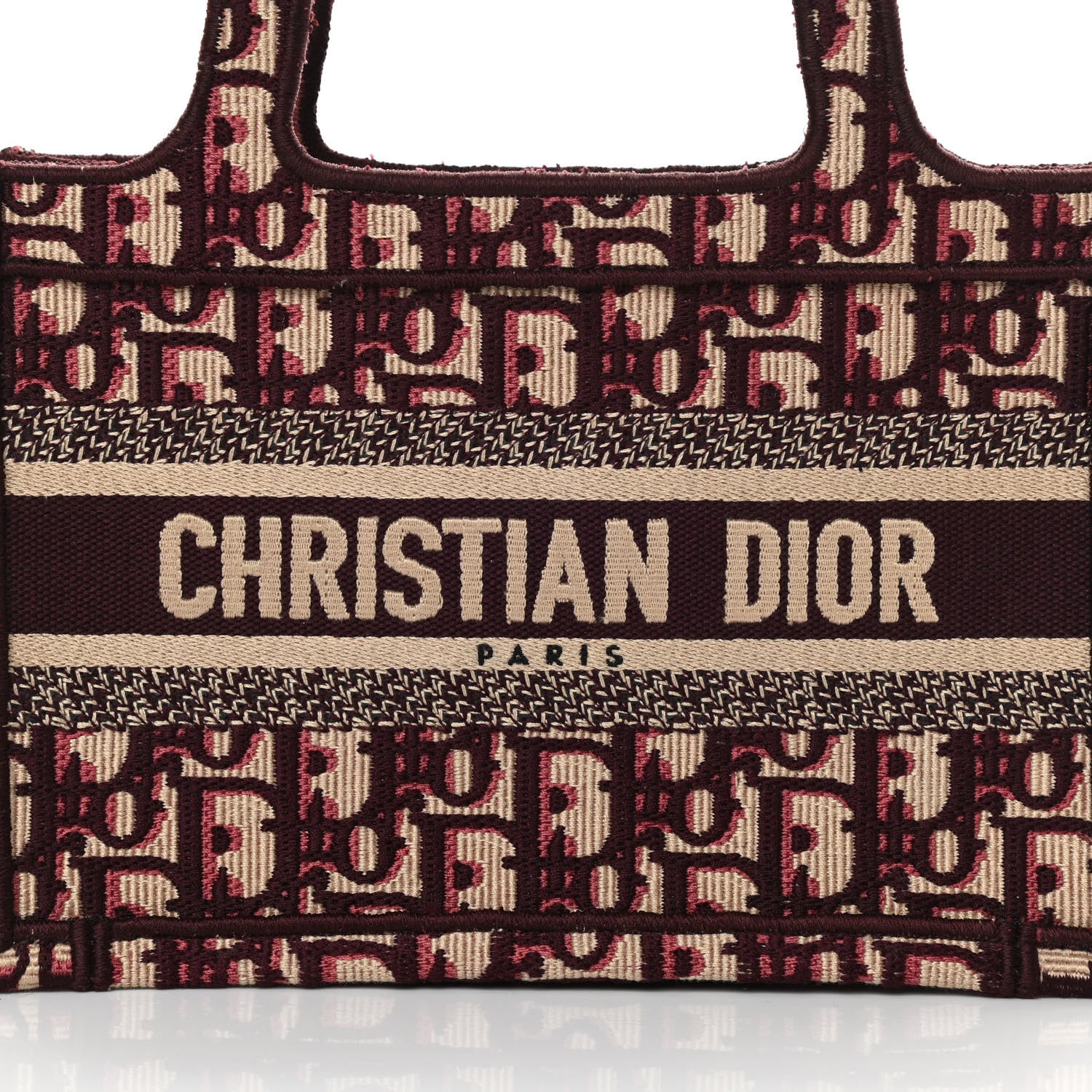 Christian Dior Oblique Mini Book Tote Burgundy Multicolor 8 of 16