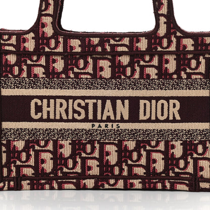 Christian Dior Oblique Mini Book Tote Burgundy Multicolor 8 of 16