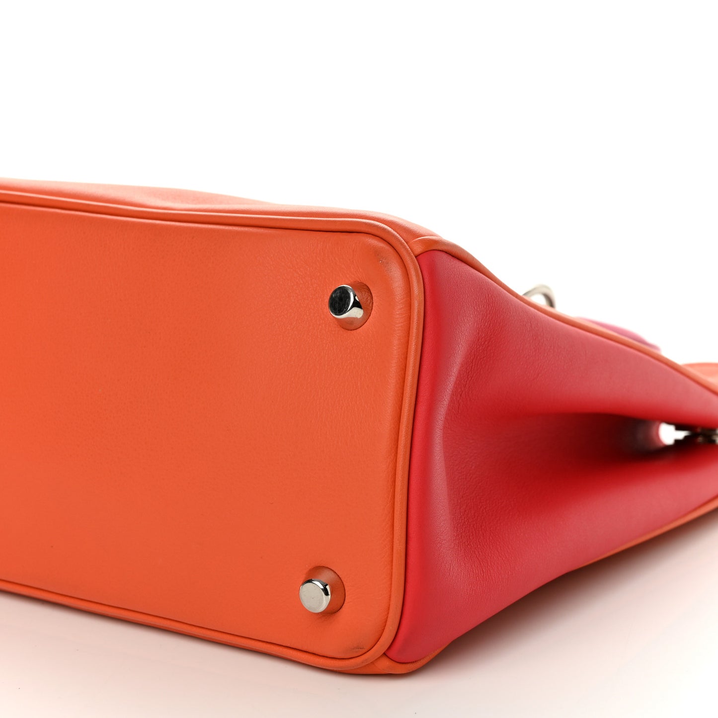 Smooth Calfskin Medium Tri-Color Diorissimo Tote Orange Fuchsia Red