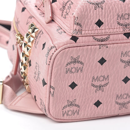 MCM Visetos Side Stud Mini Stark Backpack Pink 8 of 10