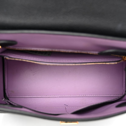 Versace Grained Calfskin La Medusa Top Handle Bag Black Lilac 5 of 10