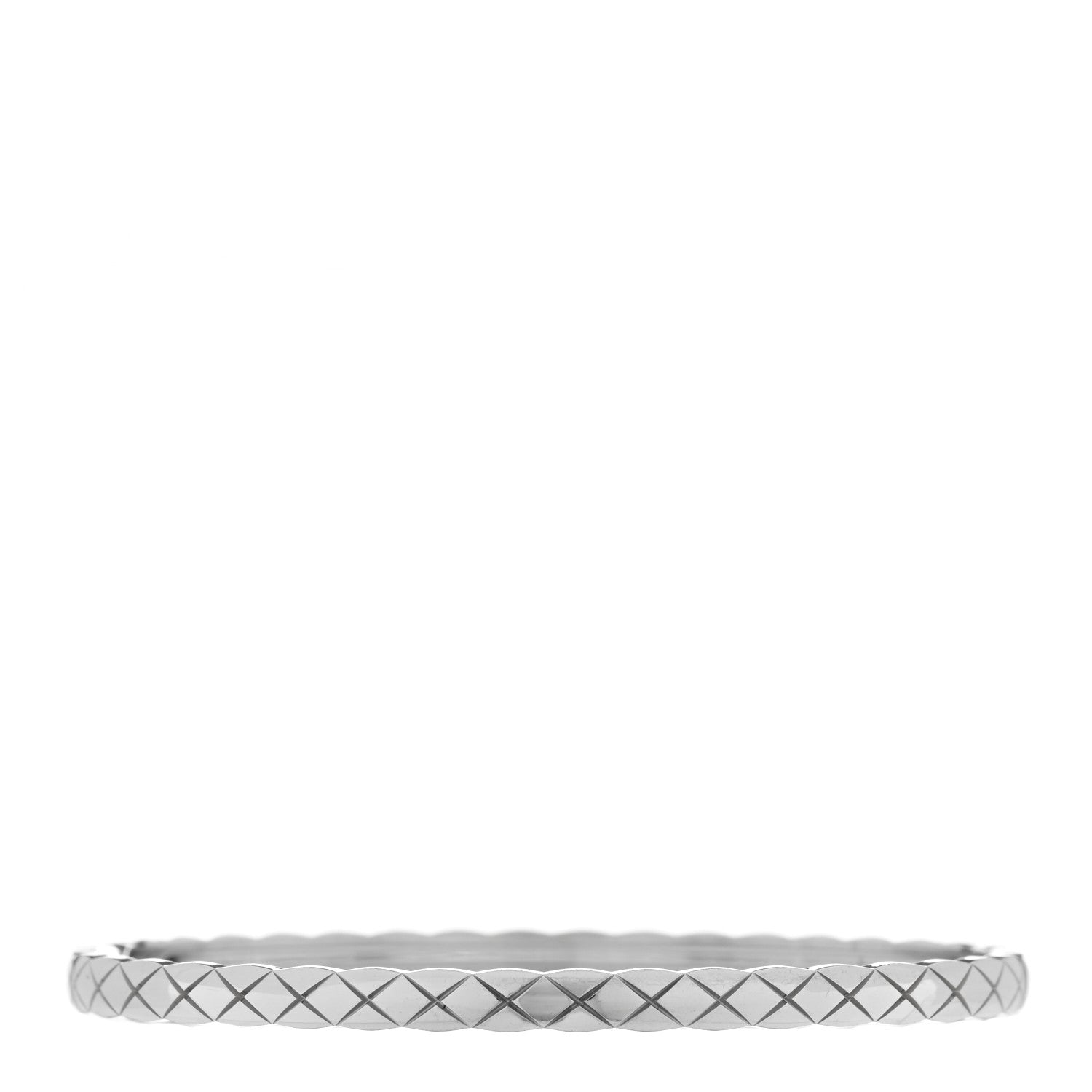 Chanel 18K White Gold Mini Coco Crush Bangle Bracelet S 1 of 4