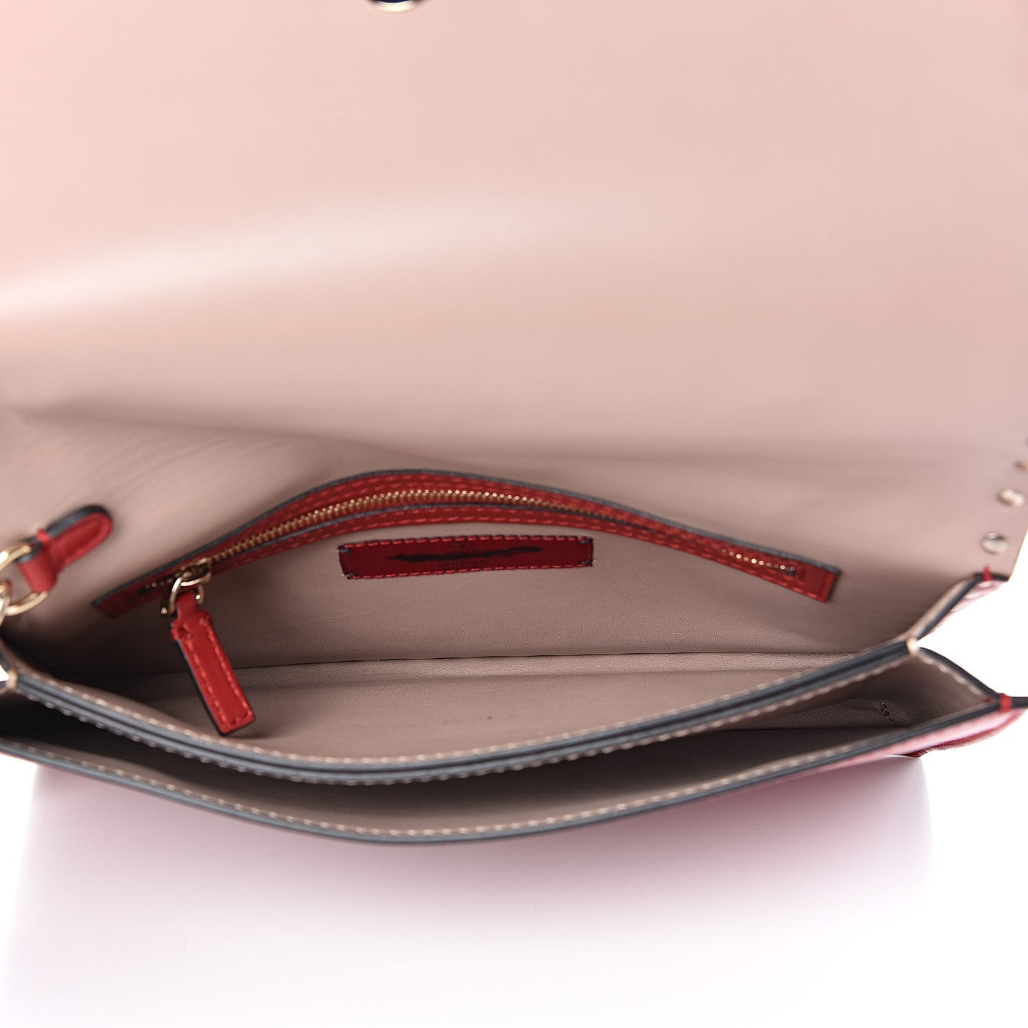 Nappa Rockstud Wristlet Clutch Rosso Valentino