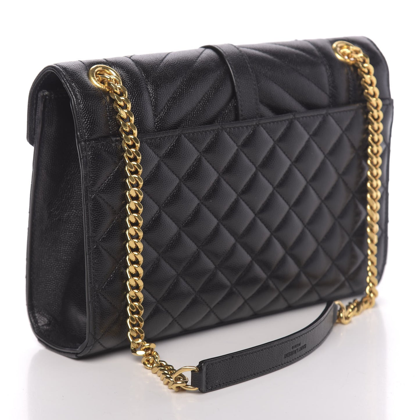 Grain De Poudre Textured Mixed Matelasse Triquilt Medium Monogram Satchel Black