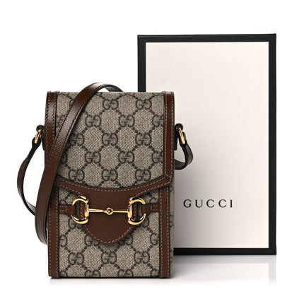 Gucci GG Supreme Monogram Mini Horsebit 1955 Crossbody Bag Beige Brown Sugar 11 of 11
