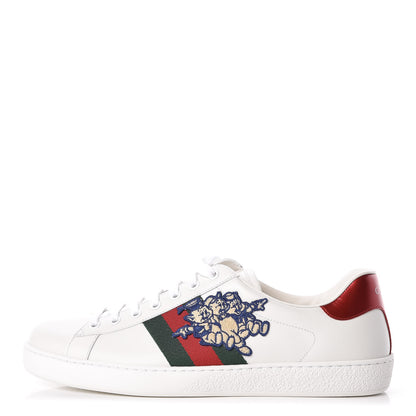 Gucci X DISNEY Calfskin Web Three Little Pigs Embroidered Mens Ace Sneakers 9.5 White Red Green 1 of 11