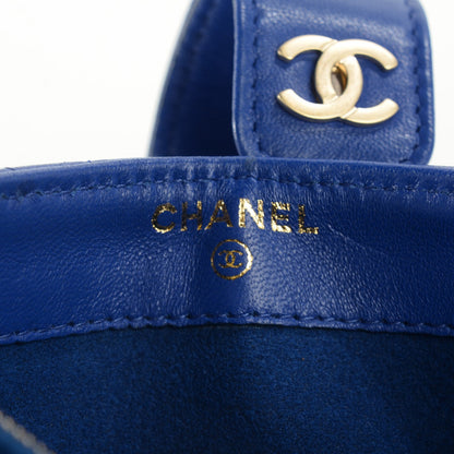 Chanel Lambskin Quilted Mini Phone Holder Clutch Dark Blue 8 of 9
