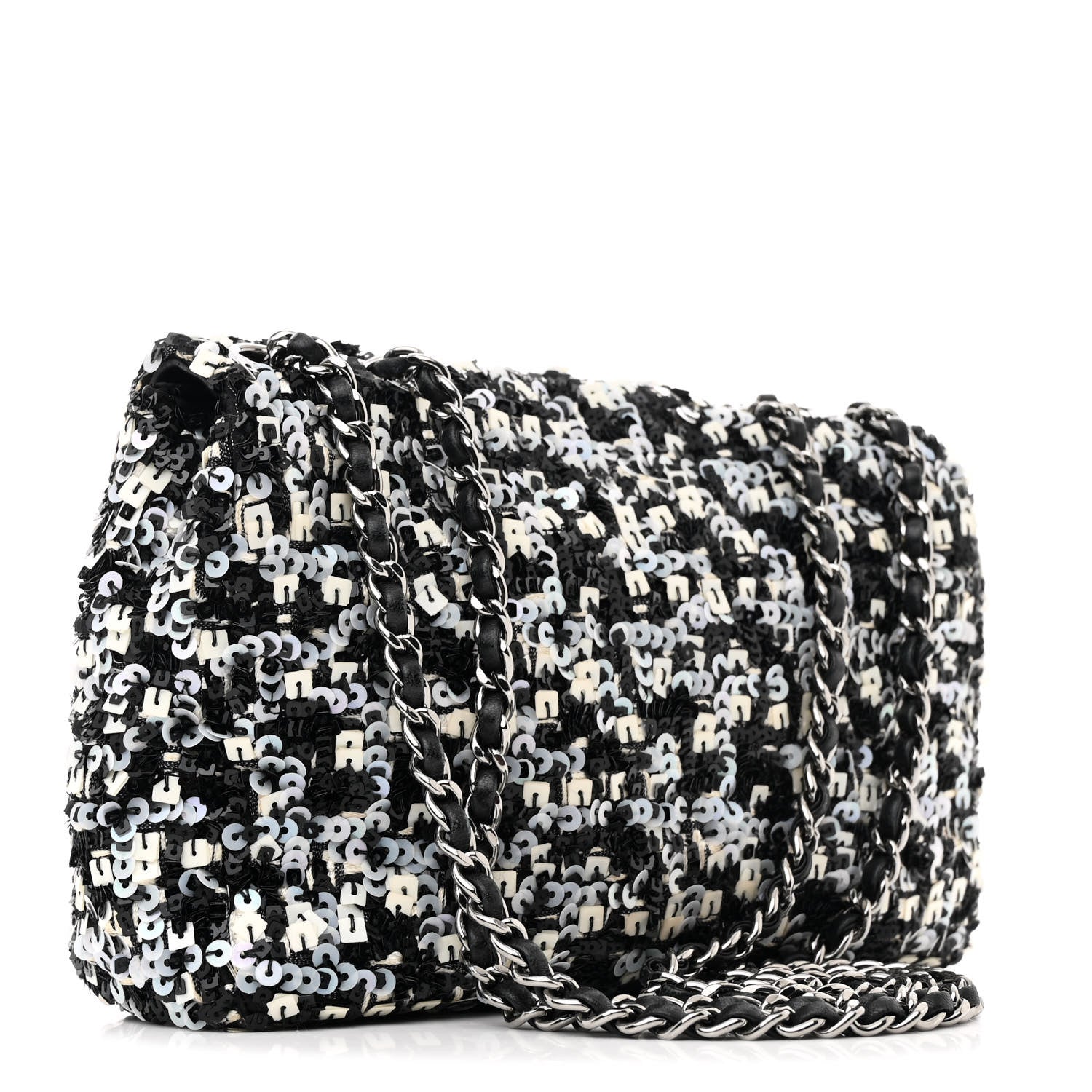 Chanel Sequin Lambskin Mini Flap Silver Black 3 of 10