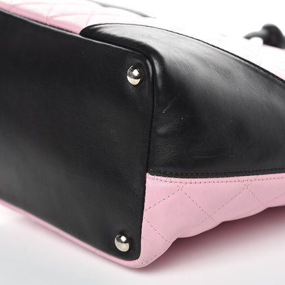 Chanel Calfskin Quilted Medium Cambon Tote Pink Black 9 of 13