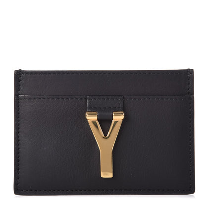 Saint Laurent Calfskin Classic Y Card Case Black 1 of 8