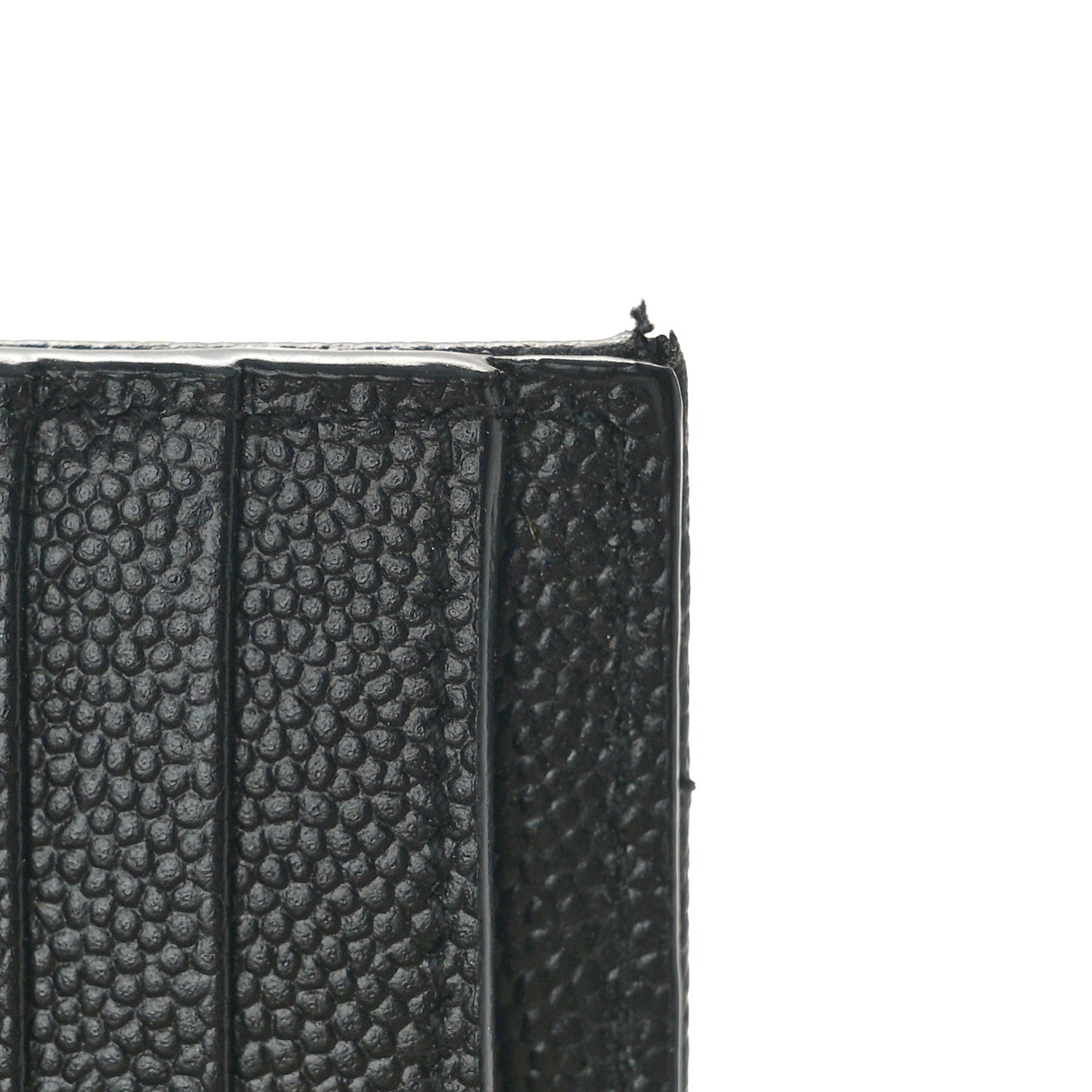 Saint Laurent Grain De Poudre Matelasse Chevron Monogram Zipped Card Case Black 9 of 9