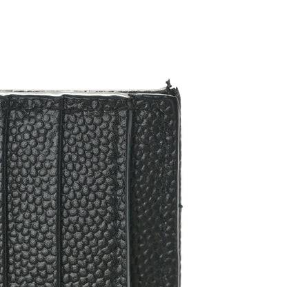 Saint Laurent Grain De Poudre Matelasse Chevron Monogram Zipped Card Case Black 9 of 9