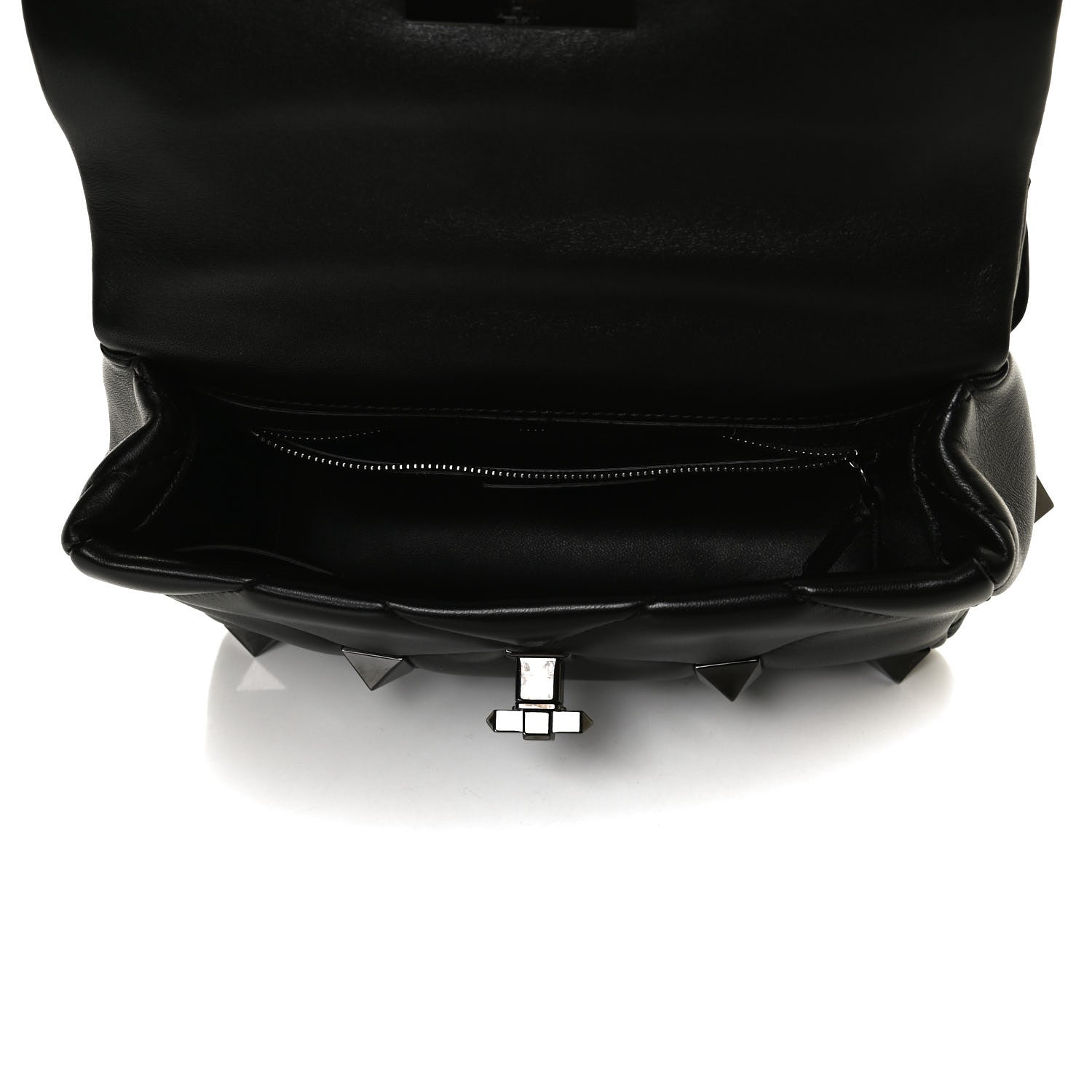Valentino Garavani Nappa Monochrome Medium Roman Stud Shoulder Bag Black 5 of 10